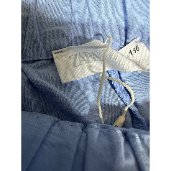 Zara Girls Floral Capri Eyelet Pants Size 6 Little Kids Powder Blue NWOT - Picture 5 of 5